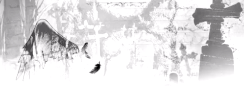 A Black And White Painting Of A Cross And Mountains GIF