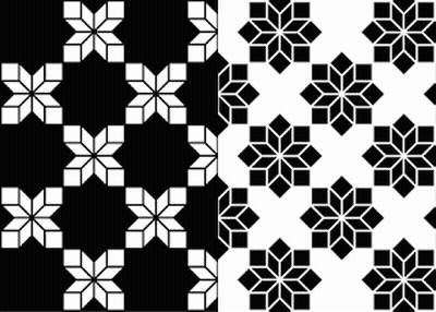 A Black And White Pattern Of Snowflakes On A Black And White Background GIF