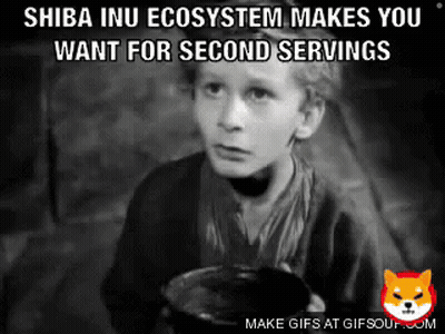 A Black And White Photo Of A Boy Holding A Bowl Of Food With The Caption Shiba Inu Ecosystem Makes You Want For Second S GIF