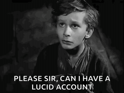 A Black And White Photo Of A Boy Holding A Bowl With The Caption I Want Some More Please Sir Can I Have A Lucid Account GIF