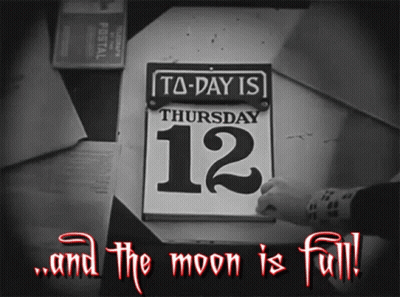 A Black And White Photo Of A Calendar That Says Today Is Thursday 12 GIF