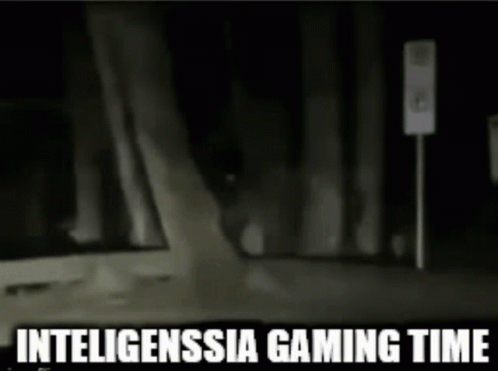 A Black And White Photo Of A Car With The Words Intelligenssia Gaming Time Below It GIF