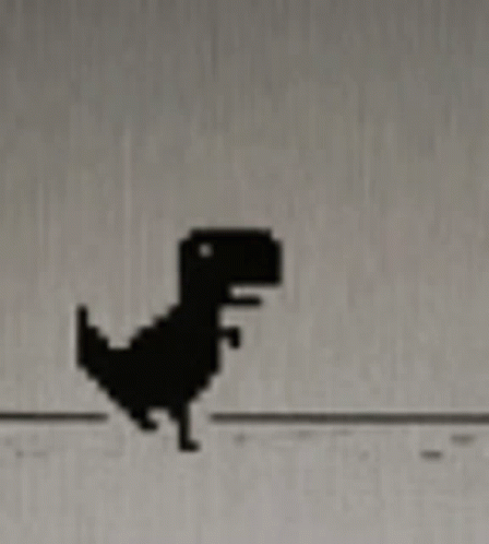 A Black And White Photo Of A Dinosaur Running On A Wire . GIF