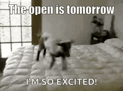 A Black And White Photo Of A Dog Jumping On Top Of A Bed . GIF