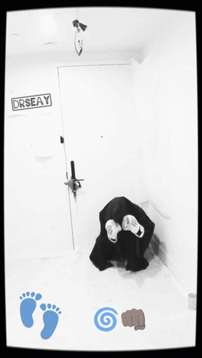 A Black And White Photo Of A Door That Says Drseay On It GIF