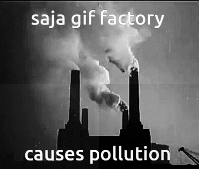 A Black And White Photo Of A Factory That Causes Pollution GIF