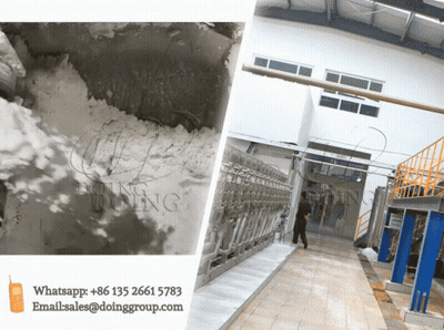A Black And White Photo Of A Factory With The Words Doing On The Bottom GIF