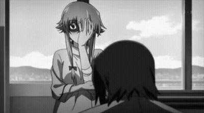 A Black And White Photo Of A Girl Covering Her Eyes GIF