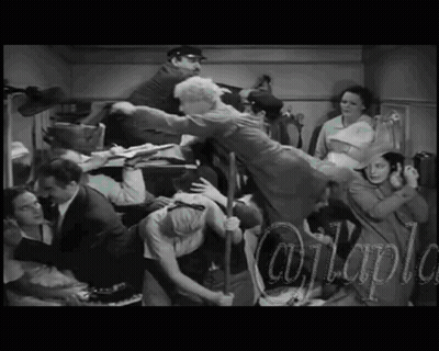 A Black And White Photo Of A Group Of People With A Caption That Says @Itaple GIF