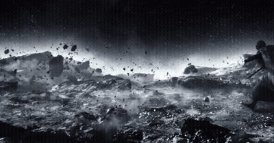 A Black And White Photo Of A Landscape With Rocks GIF