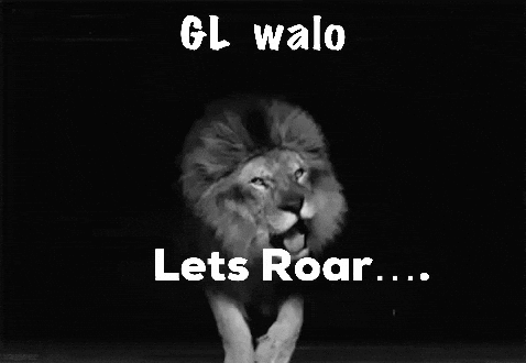 A Black And White Photo Of A Lion With A Caption That Says Gl Walo Lets Roar GIF
