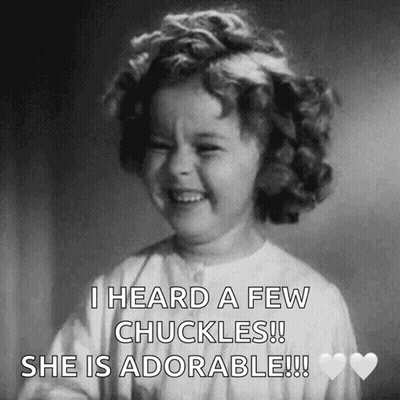 A Black And White Photo Of A Little Girl With The Caption I Heard A Few Chuckles ! She Is Adorable GIF