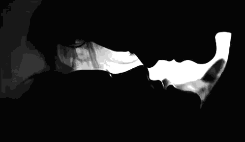 A Black And White Photo Of A Man And A Woman Kissing . Sticker