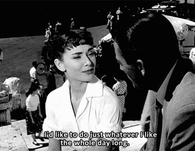 A Black And White Photo Of A Man And A Woman With The Caption I 'D Like To Do Just Whatever I Like GIF