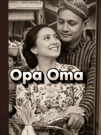 A Black And White Photo Of A Man And Woman With The Words Opa Oma On The Bottom GIF