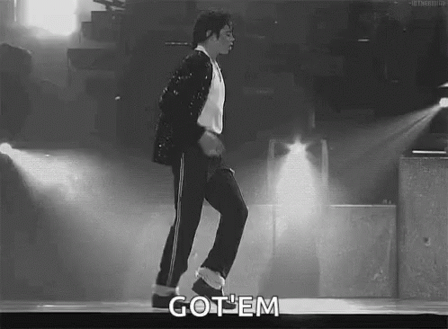 Black And White Man Dancing With Got Em Caption GIF