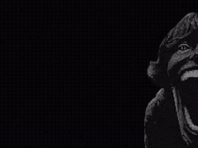 A Black And White Photo Of A Man Holding A Heinz Yellow Mustard Bottle GIF