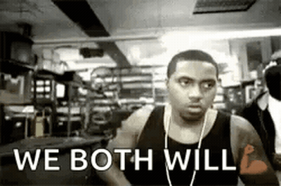 A Black And White Photo Of A Man In A Gym . GIF