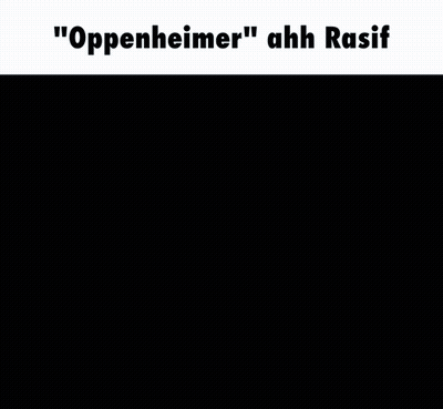 A Black And White Photo Of A Man In A Suit And Tie With The Caption " Oppenheimer " Ahh Rasif GIF