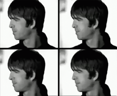 A Black And White Photo Of A Man 'S Face With Different Expressions GIF