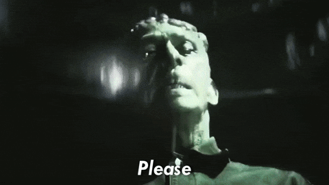 Black And White Photo Of Man's Face With Be Text GIF