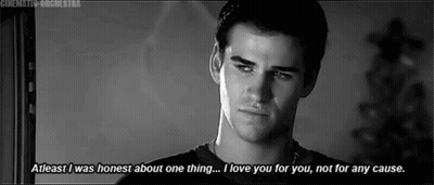 A Black And White Photo Of A Man Saying `` Atleast I Was Honest About One Thing ... I Love You For You GIF