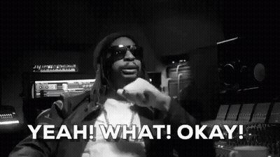 A Black And White Photo Of A Man Smoking A Cigarette And Saying `` Yeah What Okay '' . GIF