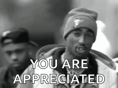 A Black And White Photo Of A Man Wearing A Beanie And A Jacket With The Words `` You Are Appreciated '' . GIF