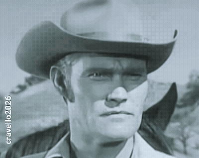 A Black And White Photo Of A Man Wearing A Cowboy Hat Has The Year 2006 On It GIF
