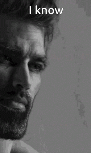 A Black And White Photo Of A Man With A Beard And The Words I Know Above Him GIF