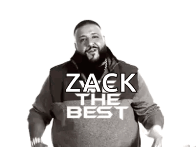 A Black And White Photo Of A Man With A Beard And The Words `` Zack The Best '' . GIF