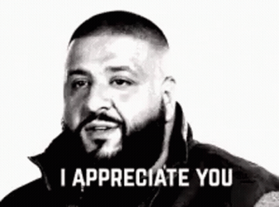 A Black And White Photo Of A Man With A Beard Saying I Appreciate You . GIF