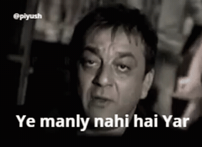 A Black And White Photo Of A Man With A Caption That Says Ye Manly Nahi Hai Yar GIF