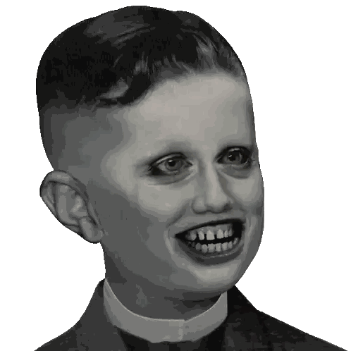 A Black And White Photo Of A Man With A Collar And A Shaved Head Sticker