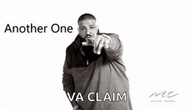 A Black And White Photo Of A Man With A Finger On His Lips And The Words `` Another One Va Claim '' . GIF