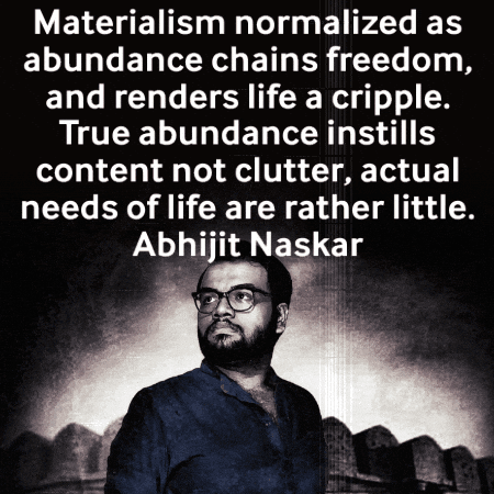 A Black And White Photo Of A Man With A Quote From Abhijit Naskar GIF