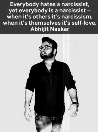 A Black And White Photo Of A Man With A Quote From Abhijit Naskar GIF