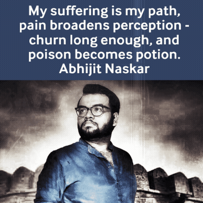 A Black And White Photo Of A Man With Glasses And A Quote By Abhijit Naskar GIF
