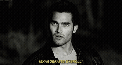A Black And White Photo Of A Man With His Eyes Closed And The Words `` Exaggerated Eyeroll '' Written Below Him . GIF