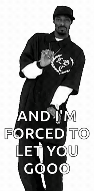 A Black And White Photo Of A Man With The Words And I 'M Forced To Let You Gooo GIF