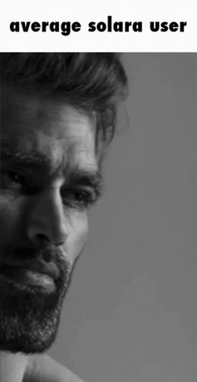 A Black And White Photo Of A Man With The Words Average Solara User Written Above Him GIF