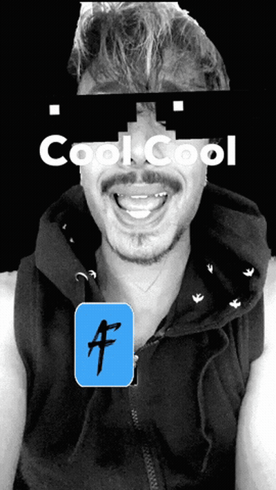 A Black And White Photo Of A Man With The Words Cool Cool On The Top GIF