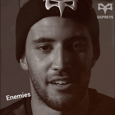 A Black And White Photo Of A Man With The Words Enemies On The Bottom Right GIF