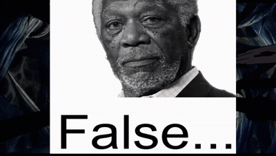 A Black And White Photo Of A Man With The Words " False " Below It GIF
