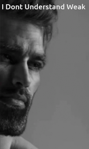 A Black And White Photo Of A Man With The Words I Dont Understand Weak On The Bottom GIF