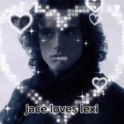 A Black And White Photo Of A Man With The Words Jace Loves Lexi On The Bottom GIF