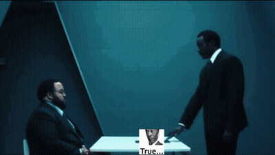 A Black And White Photo Of A Man With The Words True Written Below Him GIF