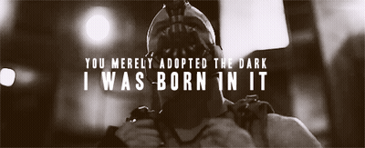 A Black And White Photo Of A Man With The Words " You Merely Adopted The Dark I Was Born In It " Above Him GIF
