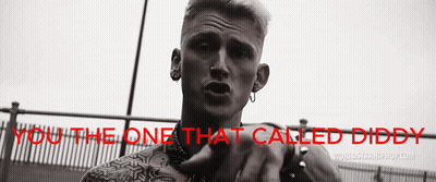A Black And White Photo Of A Man With The Words You The One That Called Diddy On The Bottom GIF