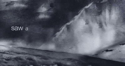 A Black And White Photo Of A Mountain With The Words Saw A Below It GIF